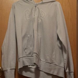 Grey and White Gap Zip Up hoodie